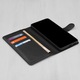 Husa pentru Samsung Galaxy A14 5G / Galaxy A14 4G, SKYDDAR INNOVATION, Leather Folio tip Carte, cu Portofel Interior, Finisaje Premium, set cu sticker, Negru
