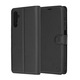 Husa pentru Samsung Galaxy A14 5G / Galaxy A14 4G, SKYDDAR INNOVATION, Leather Folio tip Carte, cu Portofel Interior, Finisaje Premium, set cu sticker, Negru