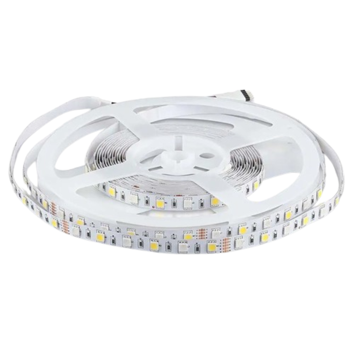 LED лента SMD5050 60LED/m RGB + студено бяло 6500K 12V IP20 5m V-TAC SKU-212159