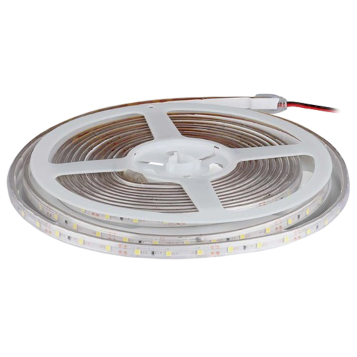 LED лента SMD3528 12V 3.2W/m 60LED/m 420lm/m син IP65 5M V-tac SKU-212035