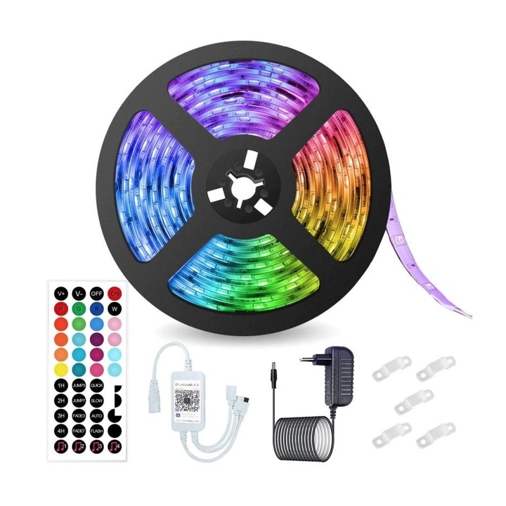 Andowl Q T168 RGB LED лента комплект от 5 метра Bluetooth музикална синхронизация Управление на приложения