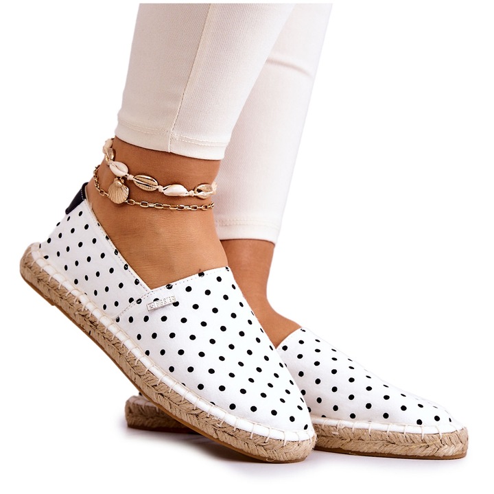 Дамски еспадрили на точки Big Star Shoes textile White, 38 EU