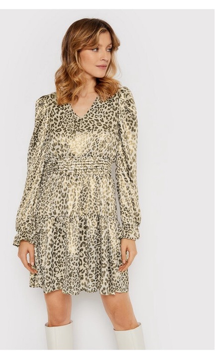 Рокля, Yas, 69653, полиестер, M INTL, кафяво/златно