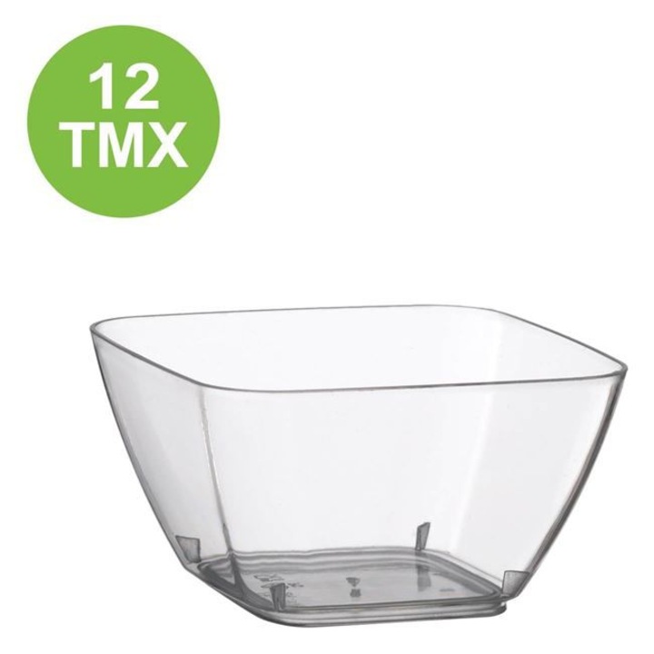 Boluri din Plastic, Transparente, Reutilizabile, Patrate, 70 ml, 12 buc