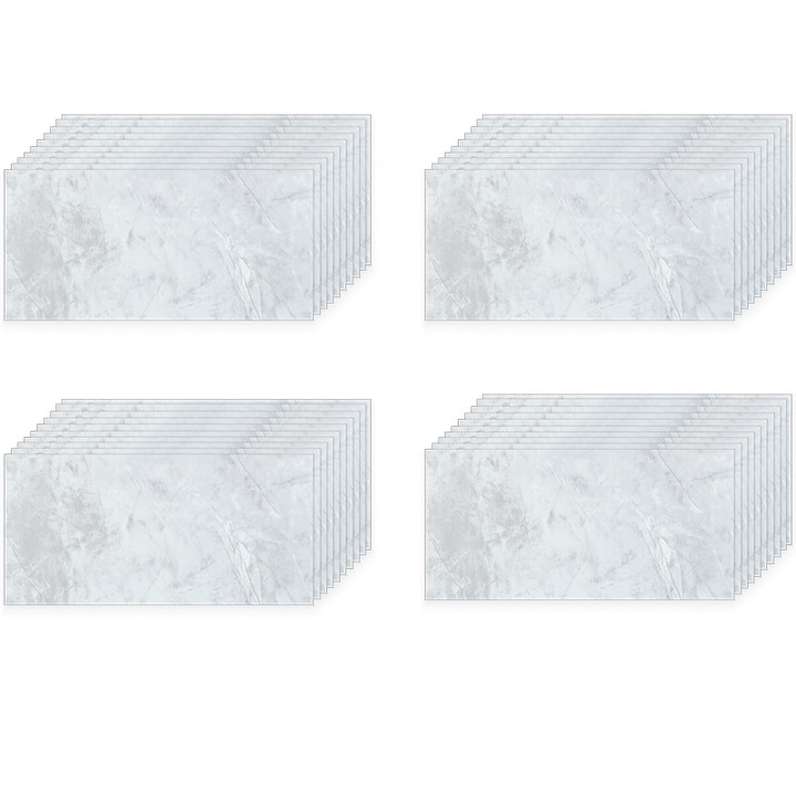 Set 40x Panouri decorative Selling Depot ®, autoadezive, imitatie marmura, grosime 2mm, dimensiuni 30x60cm, suprafata acoperita 7.2mp, Marmura Gri