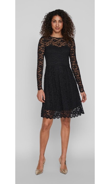 Дамска рокля Vila 302587469 Полиамид, Черен