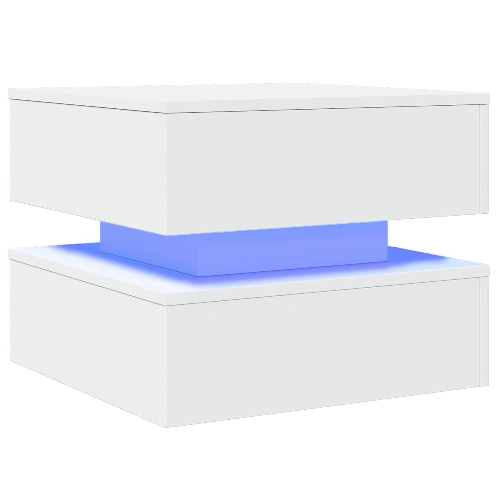Masuta de cafea cu lumini LED vidaXL, alb, 50x50x40 cm, 14.26 Kg - eMAG.ro