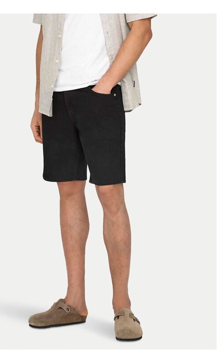 Férfi nadrág, Only & Sons, 60877, pamut, fekete
