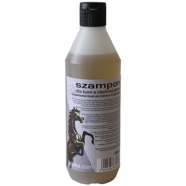 Шампоан за коне, Hippika, За тъмна коса, Хена и екстракт от орех, 500 ml