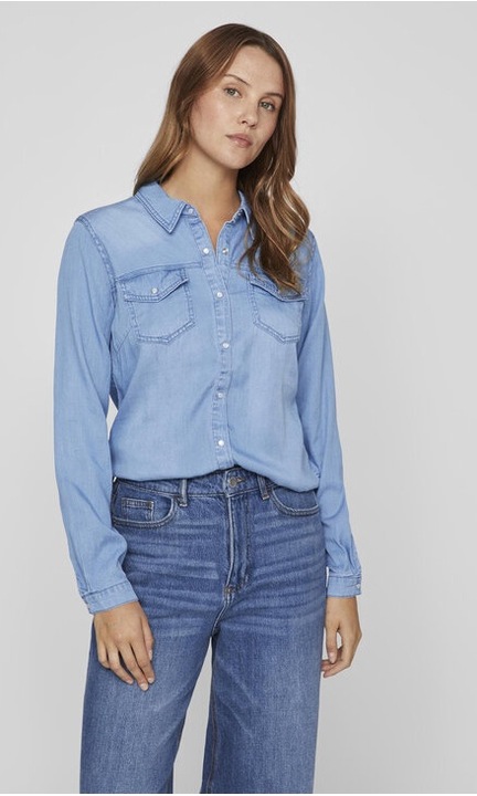 Női ing, Vila, 98931, Lyocell, 2XL INTL, kék