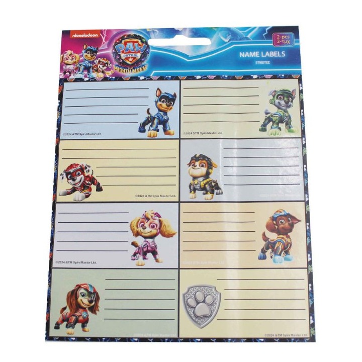 Etichete pentru caiet Paw Patrol (16 bucati)