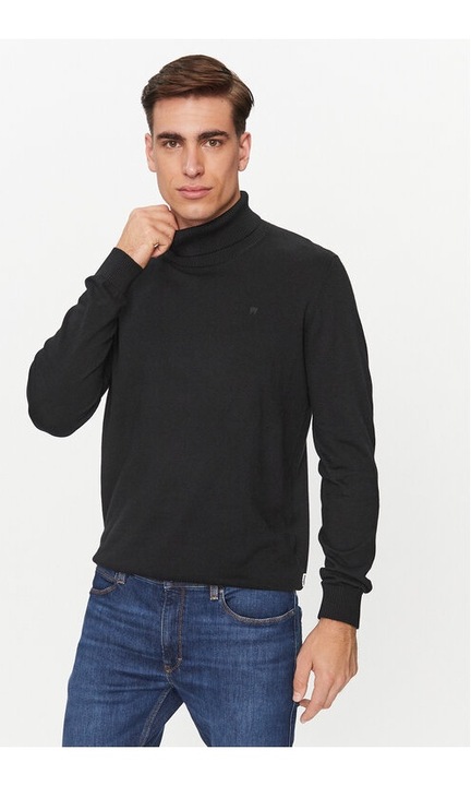 Férfi pulóver, Wrangler, 85661, pamut, fekete, Fekete