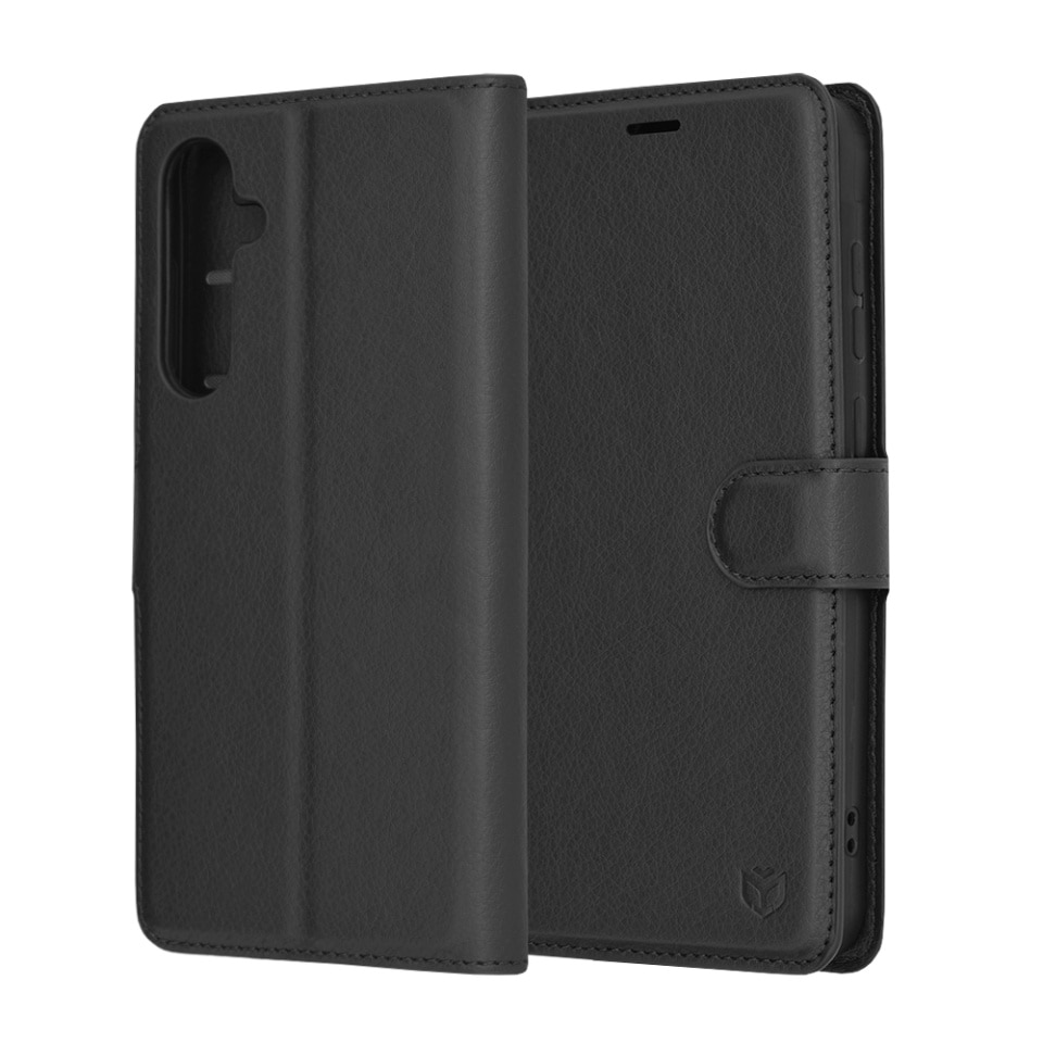 Husa pentru Samsung Galaxy A55 5G tip Carte, cu Portofel Interior, Finisaje Premium, SKYDDAR Leather Wallet - Negru