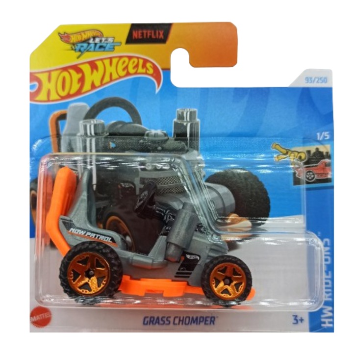 Метална кола Hot Wheels Grass Chomper, 1:64