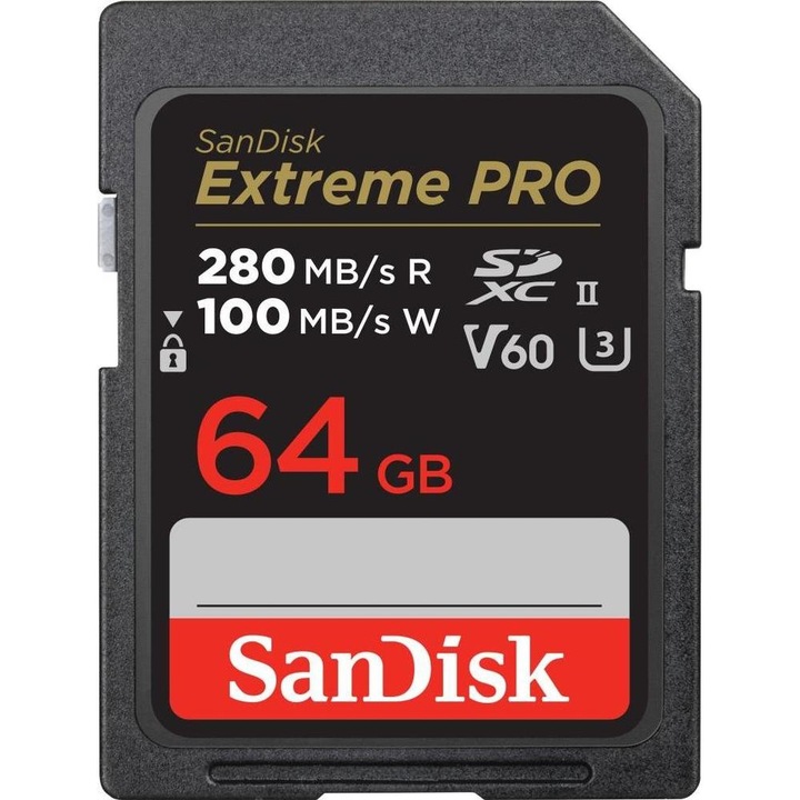 Карта памет SanDisk Extreme Pro, 64GB, SDXC, UHS-II U3, V60