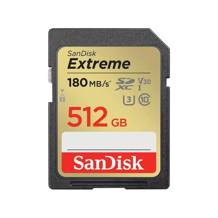 Карта памет SanDisk Extreme SDSDXVV-512G-GNCIN, 512GB, SDXC, UHS-I U3, V30, 180/130 MB/s
