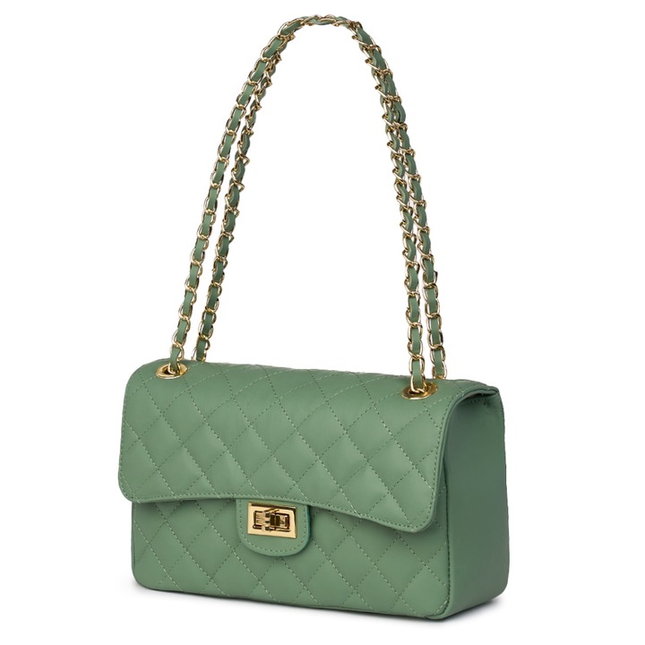 Angela steppelt bőr retikül pisztácia zöld