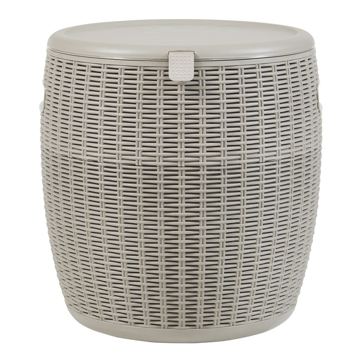 [casa.pro] Kerti hűtőláda és ülőke PXSK-0006 Avetrana 44 x 40 cm műanyag világosbarna