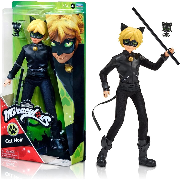 OEM Miraculous játék, Cat Noir, 26 cm, fekete