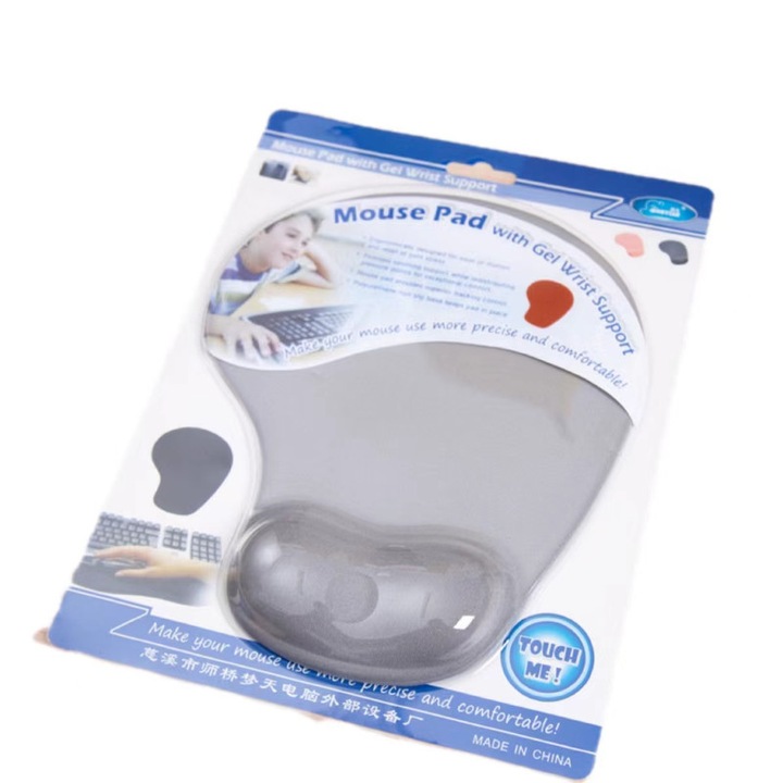 Mousepad ergonomic, cu suport pentru incheietura mainii, Caltucus Core, baza antialunecare, gri