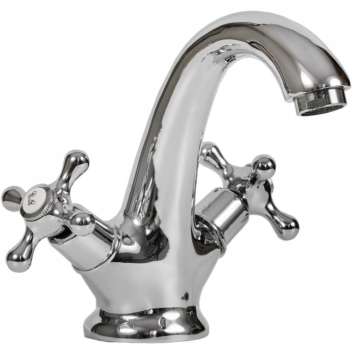 AQUI RETRO BASIN санитарен смесител, двойно отваряне, хром, 12x16.5см