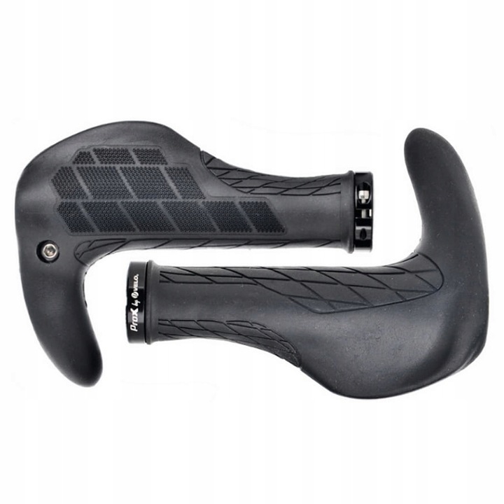 Set 2 Manere Bicicleta, Prox, VLG-1839AD2-L, 140 mm, Cu Inel Aluminiu, Ergonomic, Cauciuc, Negru