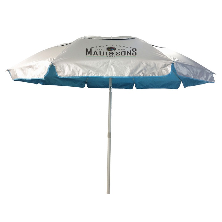 Maui&Sons XL strandernyő, 220 cm, UPF50+ védelem, dönthető, hordtáskával, kék, szürke/kék