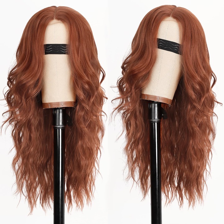 Peruca dama, AxmasPtreeP, fibre sintetice, rosu