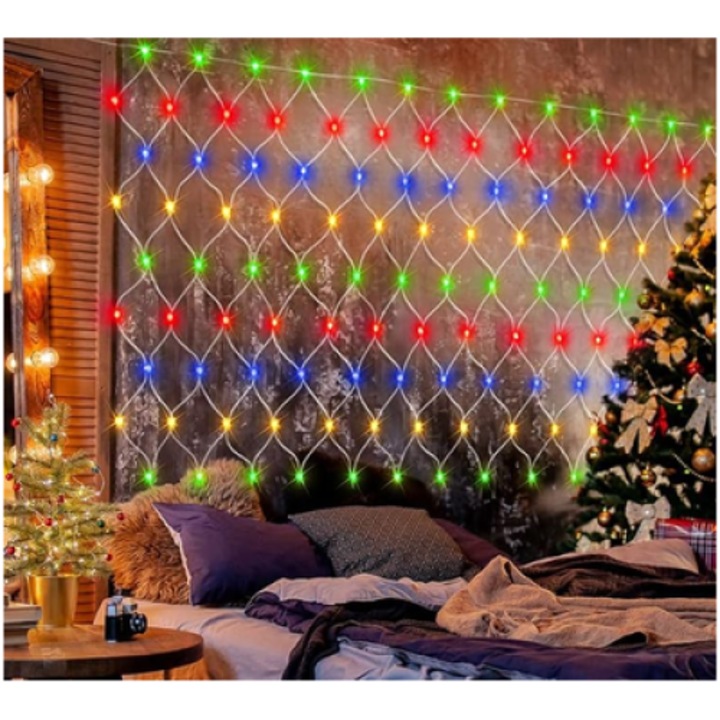 Instalatie de Craciun AxmasPtreeP, LED schimbator de culoare, 11 moduri, telecomanda, 3x2m