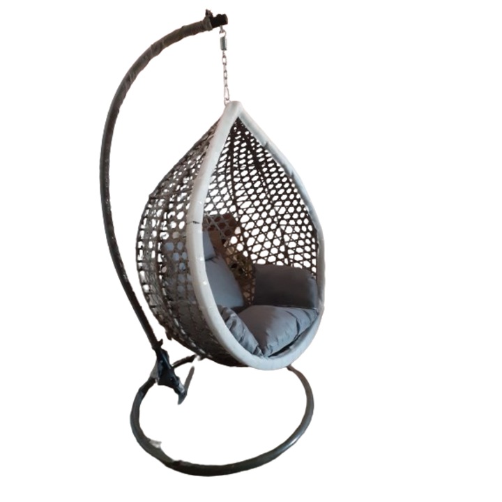 Leagan tip cuib gri cu perne incluse, Inaltime 195 cm Latime 105 cm