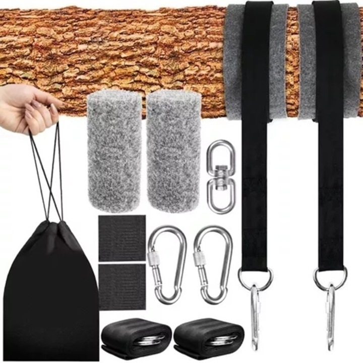 Set montare hamace / leagane CLASStitude montaj usor si durabil, sarcina maxima pana la 150 kg, Negru / Gri