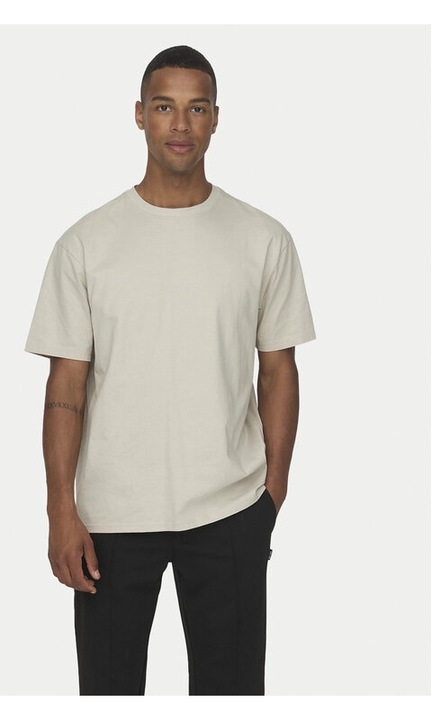 Férfi póló, Only & Sons, 13472, pamut, XS INTL, bézs