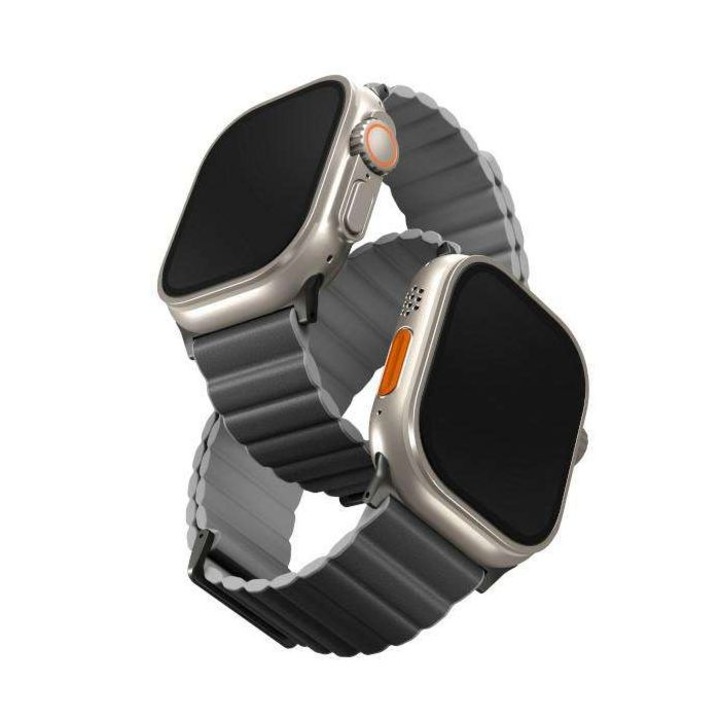 Каишка за Smartwatch UNIQ Revix Premium, Съвместима с Apple Series 1/2/3/4/5/6/7/8/9/SE/SE2/Ultra/Ultra 2 42/44/45/49 мм Edition Reversible Magnetic, Черен