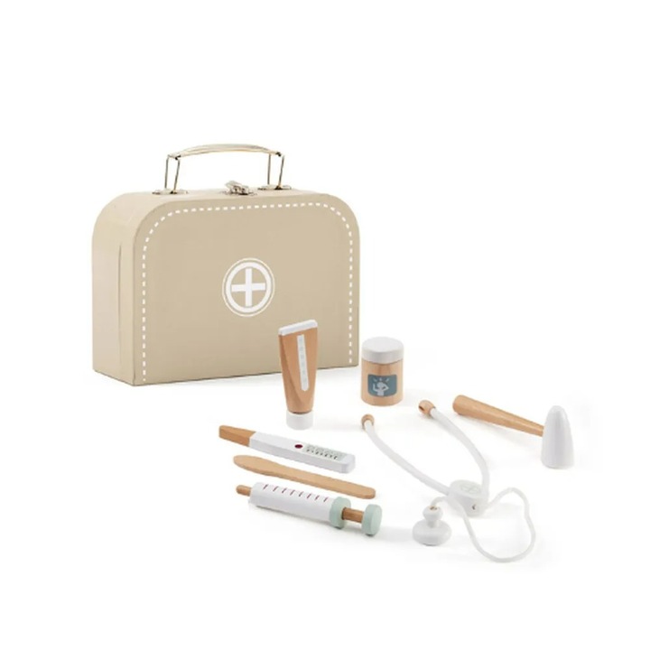 Jucarie din lemn, Kid's Concept, Trusa doctorului, nature