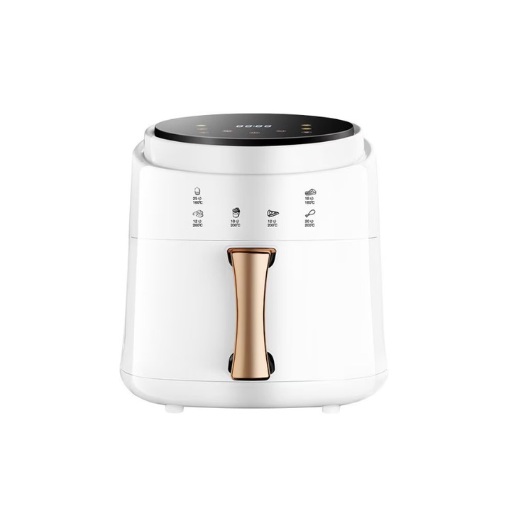 Fry Дигитален фритюрник с горещ въздух, AT PERFORMANCE®, 2400W, 8 програми, 8L капацитет, регулируема температура, 60 минутен таймер, бял