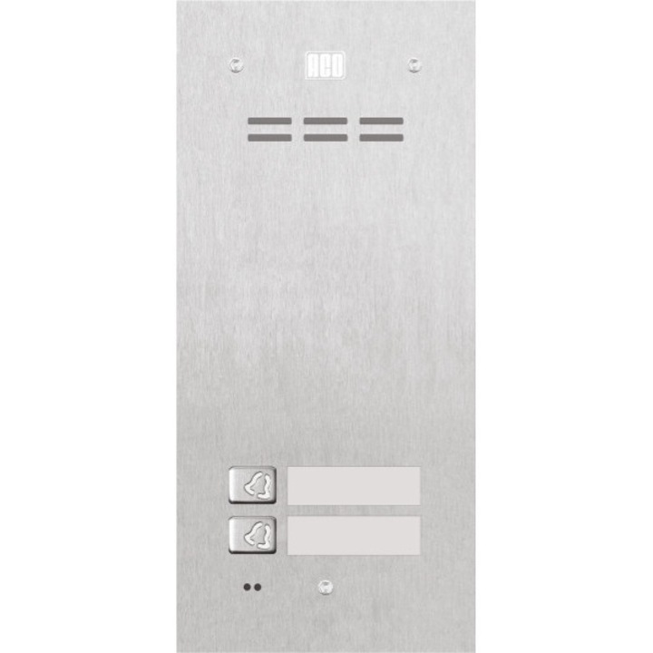 ACO FAM-P-2NPACC beléptető panel, 2 családos, rozsdamentes acél, világítás, 174.8x67.8mm