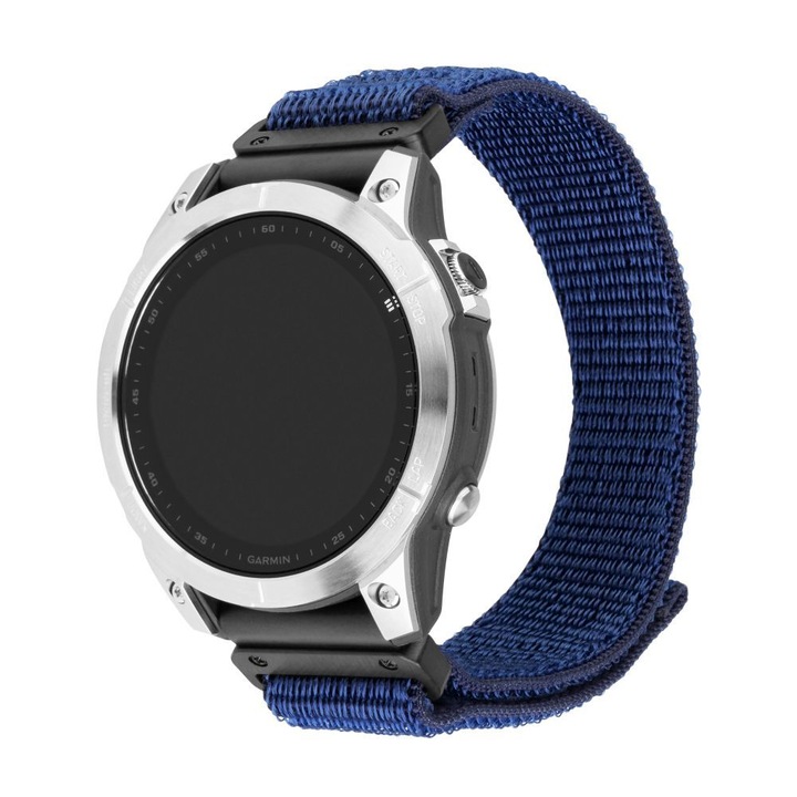 FIXED nylon sportos óraszíj Garmin QuickFit 22mm-es okosórához, sötétkék FIXNST2-QF22mm-DBL, 245212, Okosóra kiegészítő