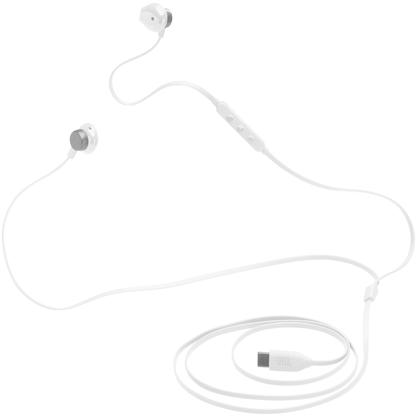 Casti In-Ear cu fir JBL Tune 305C, Pure Bass, Hi-Res, USB-C, Alb