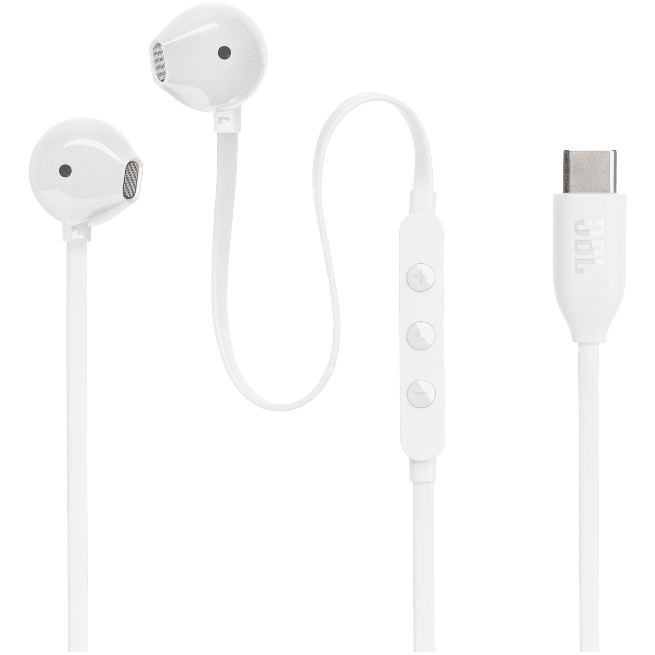 Casti In-Ear cu fir JBL Tune 305C, Pure Bass, Hi-Res, USB-C, Alb