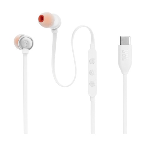 Casti In-Ear cu fir JBL Tune 310C, Pure Bass, Hi-Res, USB-C, Alb