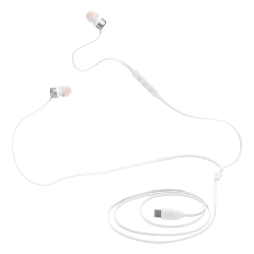 Casti In-Ear cu fir JBL Tune 310C, Pure Bass, Hi-Res, USB-C, Alb