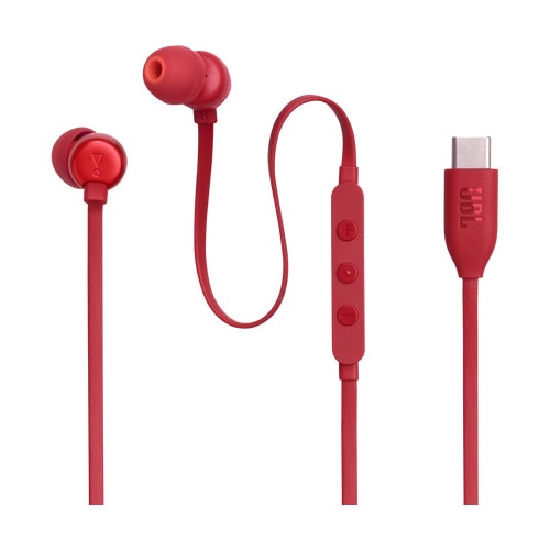 Casti In-Ear cu fir JBL Tune 310C, Pure Bass, Hi-Res, USB-C, Rosu