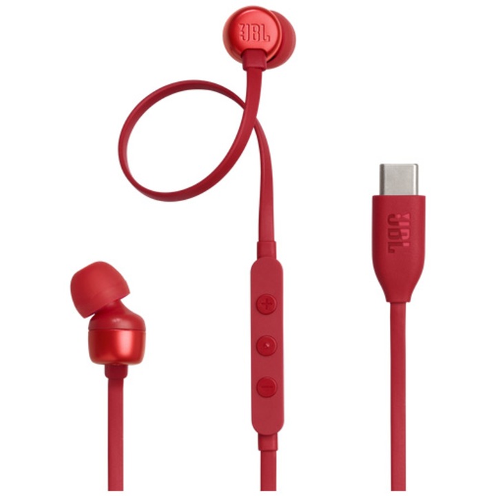 JBL T 310 C Vezetékes USB C fülhallgató, piros
