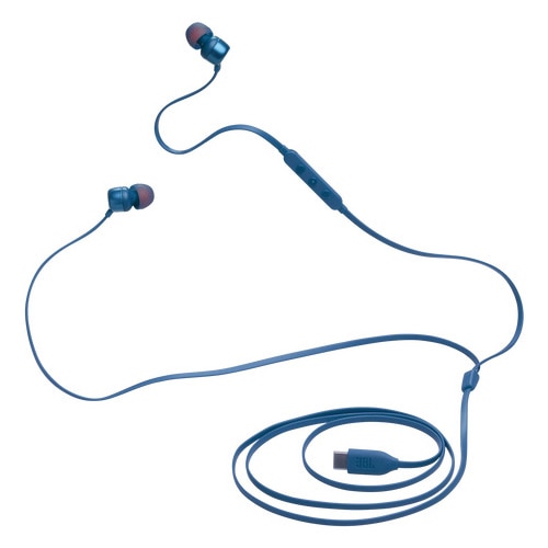 Casti In-Ear cu fir JBL Tune 310C, Pure Bass, Hi-Res, USB-C, Albastru