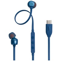 Casti In-Ear cu fir JBL Tune 310C, Pure Bass, Hi-Res, USB-C, Albastru