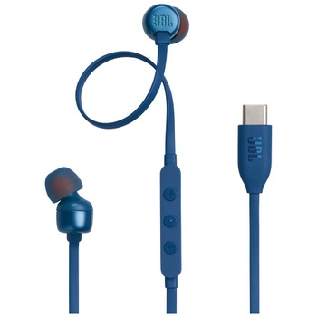 Casti In-Ear cu fir JBL Tune 310C, Pure Bass, Hi-Res, USB-C, Albastru