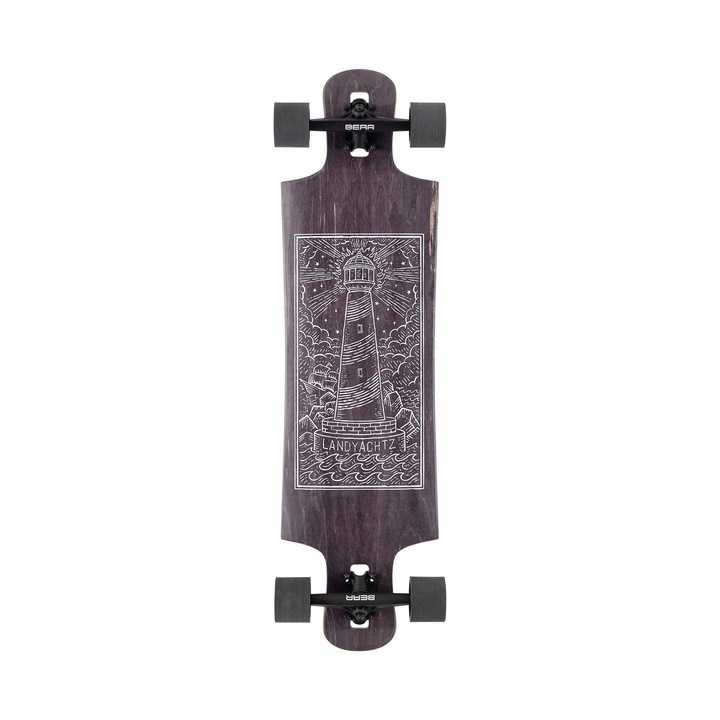 Longboard Landyachtz Drop Hammer, 93cm, lemn, negru, suporta pana la 100kg