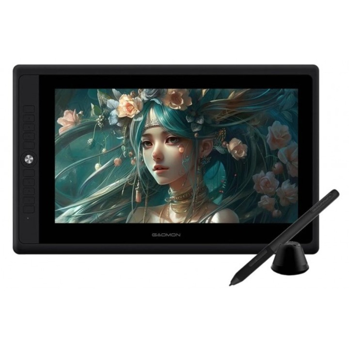 Графичен таблет Gaomon PD156 PRO, Full HD, 8192 нива на натиск, 15.6", сив/черен