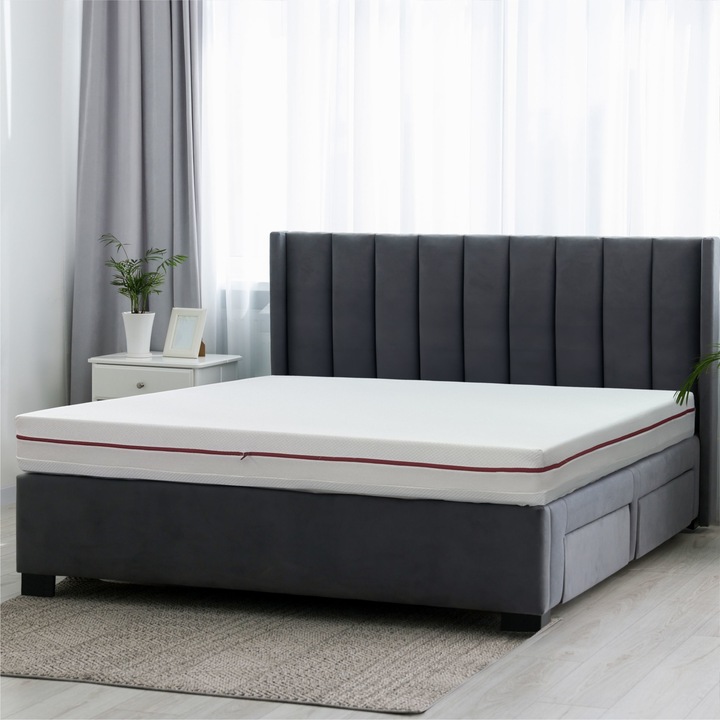 Водоустойчив ортопедичен матрак, Best Sleep, Relaxody, 170x190x25 см, полиуретанова пяна, мемори пяна, средна твърдост, сваляем калъф, който може да се пере