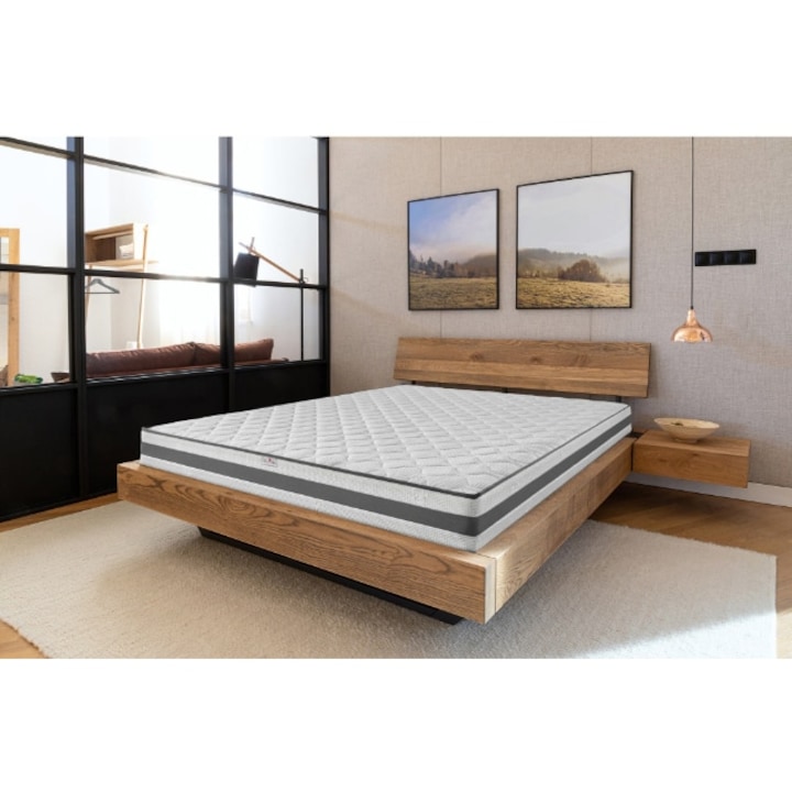 Ортопедичен матрак, Best Sleep, Argentum Cool Memory, 70X200x30 см, полиуретанова пяна с гел частици, свалящ се калъф, средна твърдост